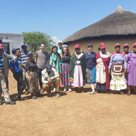 Growth Lab researchers and villagers in Msinga, South Africa