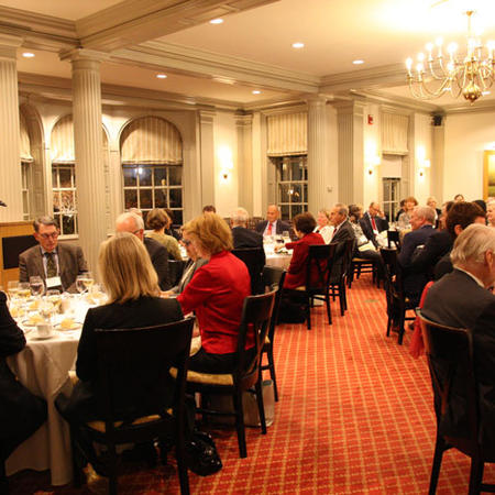 Image of Kathy Molony giving speech at Fellows Reunion dinner