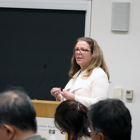 Image of Sheila Smith speaking at U.S.-Japan Relations seminar