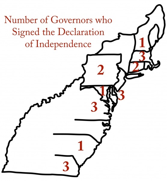 Map with Number of Governors who Signed Declaration