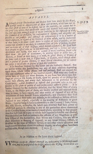 Massachusetts General Laws, 1651