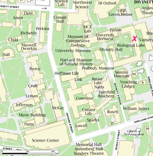 Directions to the Harvard University Neurobiology advising offices