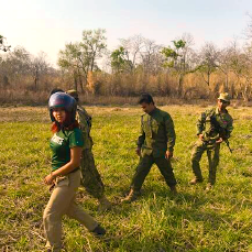 Lily Xu patrols Srepok Wildlife Sanctuary in Cambodia.