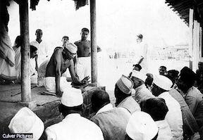 Gandhi at the Ashram