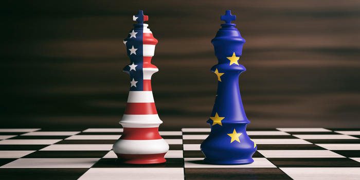 Image of US and EU chess pieces on a board
