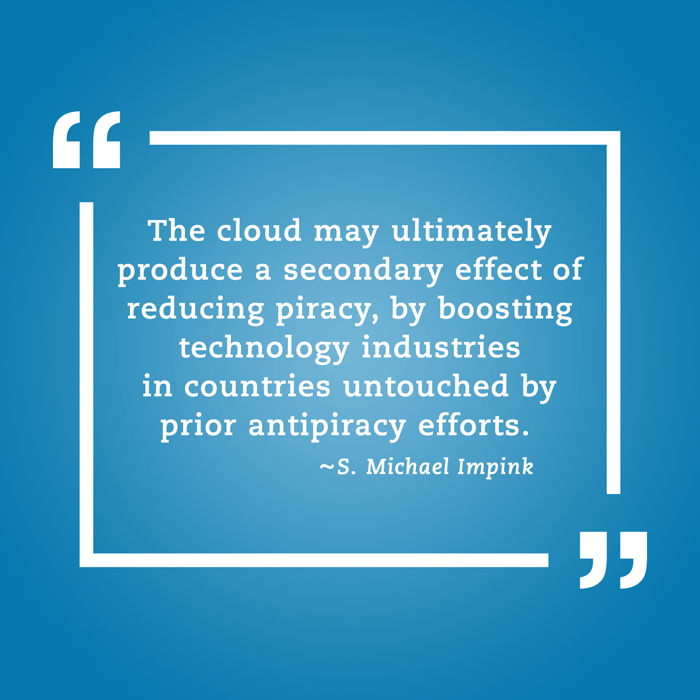 Quotation about the cloud reducing piracy