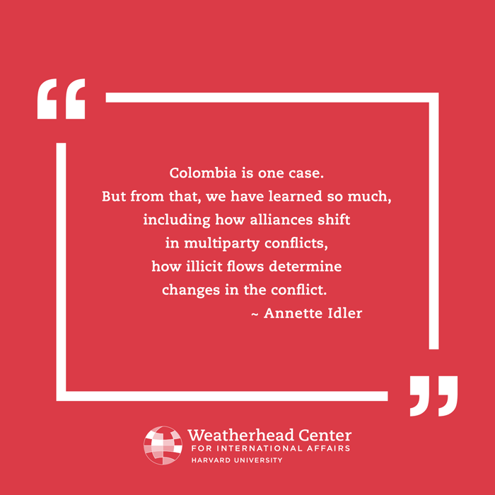 Quote from Annette Idler on learning from the conflict in Colombia