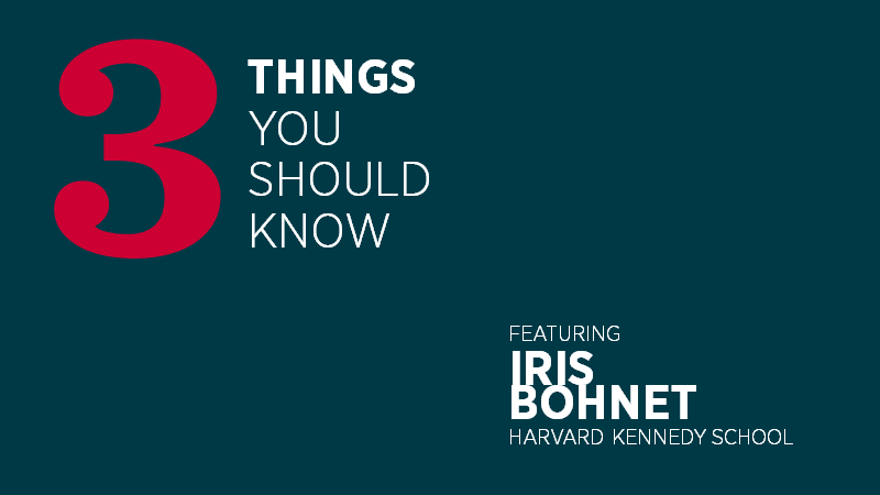 Three Things You Should Know with Iris Bohnet