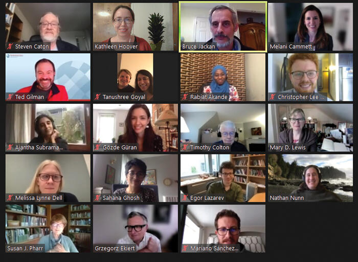Zoom screenshot of Harvard Academy scholars and staff at their final celebration in May
