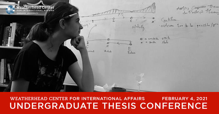 Event graphic with photo of Raphaelle Soffe looking at her white board filled with notes on theory