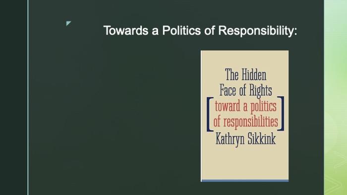 PowerPoint slide of Sikkink's new book cover