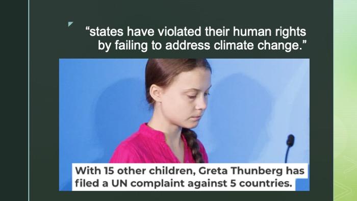 Slide of image of Greta Thunberg