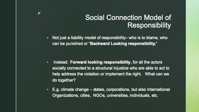 Slide of social connection model of responsibility