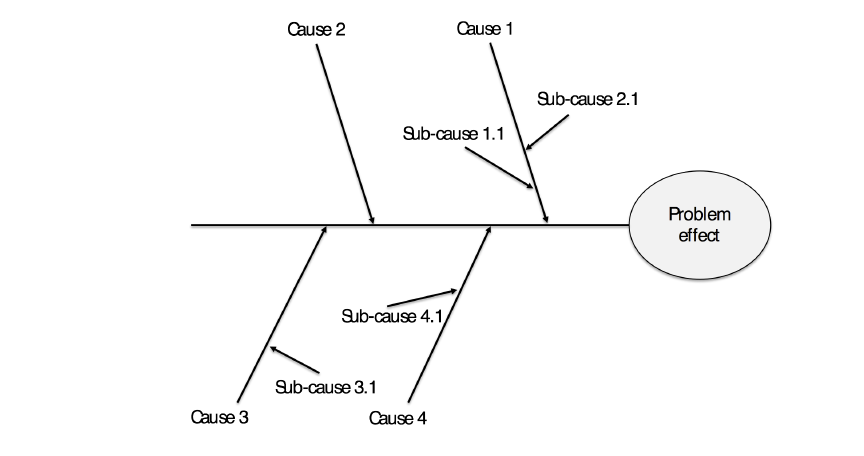 The basic fishbone (or Ishikawa) diagram