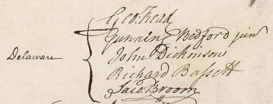 John Dickinson's Signature on the US Constitution