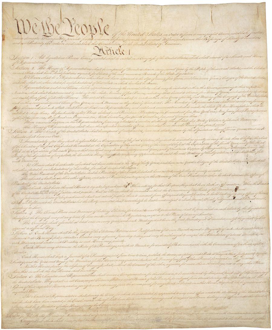 United States Constitution, Sheet 1
