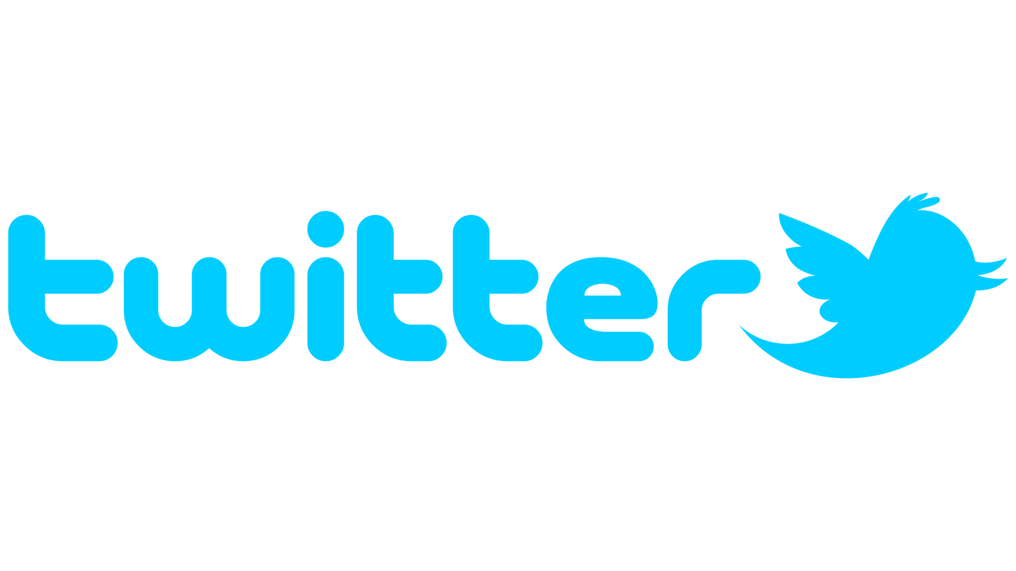 Twitter logo text with bird in blue