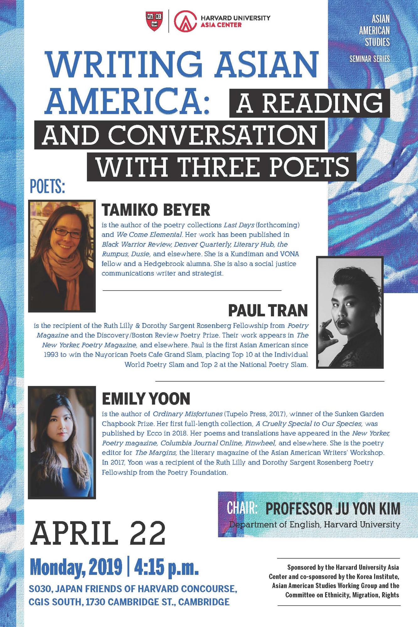 4/22 Poetry Panel