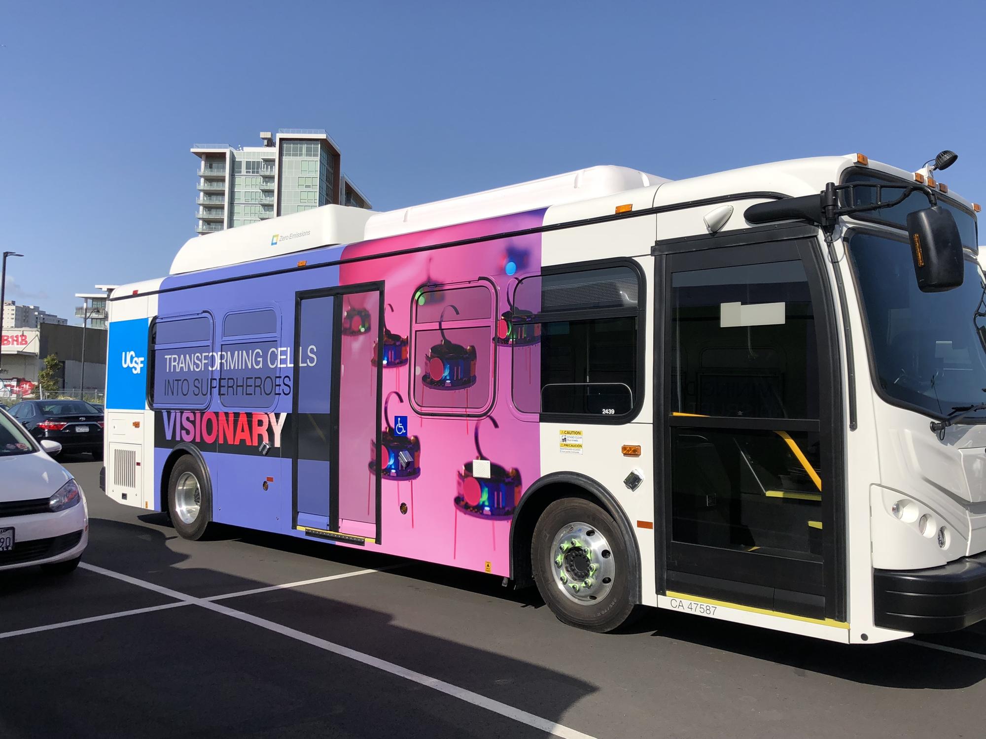 Kilobots image on the UCSF Bus