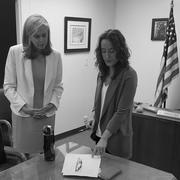 Lab Director Katie McLaughlin meets with Congresswoman Katherine Clark