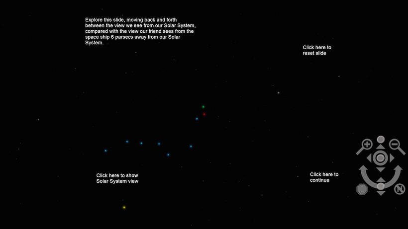 WWT Screen Capture demonstrating parallax with Big Dipper image
