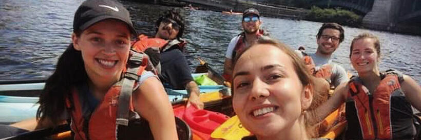 PiN students kayaking