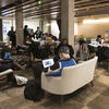 Students hunker down for study and for conversations in the Student Oasis.