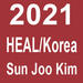White text on a red background reading "2021. HEAL/Korea. Sun Joo Kim."